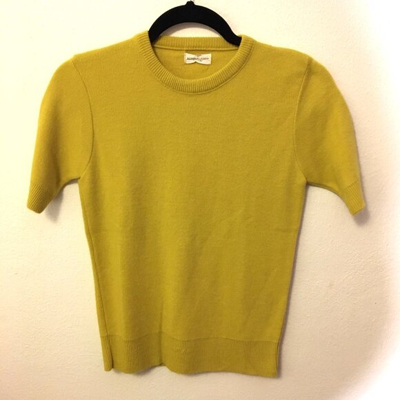 Vintage 50s Mustard Yellow Sweater MCM Mod Pin Up Rockabilly Boho Retro (t5) - Picture 7 of 12